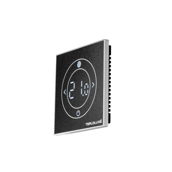 Терморегулятор сенсорный программируемый для теплого пола Теплолюкс Solus Wi-Fi черный/серебро с поддержкой Wi-Fi