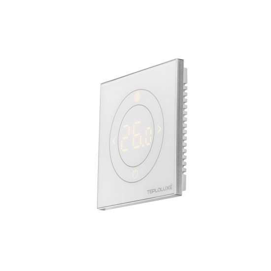 Терморегулятор сенсорный программируемый для теплого пола Теплолюкс Solus Wi-Fi белый/серебро с поддержкой Wi-Fi