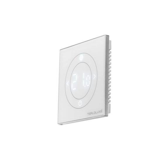 Терморегулятор сенсорный программируемый для теплого пола Теплолюкс Solus Wi-Fi белый/серебро с поддержкой Wi-Fi