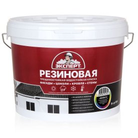 Краска резиновая трещиностойкая ЭКСПЕРТ бесцветная База C 9л, арт.33209
