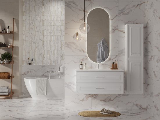 Плитка настенная Cersanit Ruskeala 61x31 см 1.425 м² матовая цвет белый