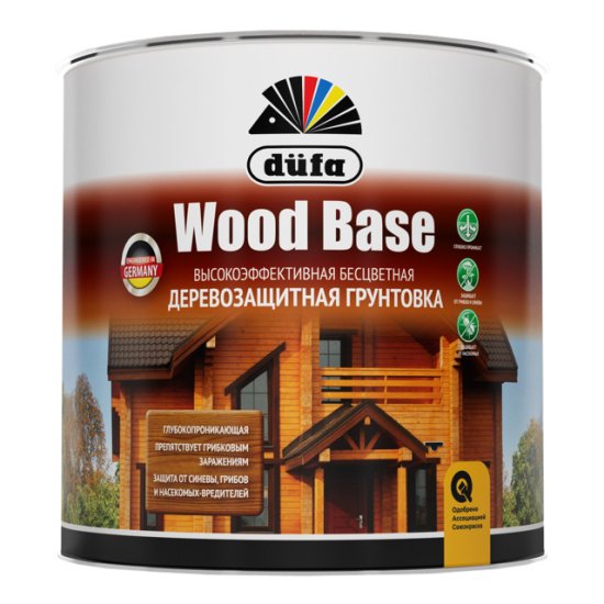 Грунт-антисептик DUFA Wood Base алкидный бесцветный 2л, арт. МП00-009236