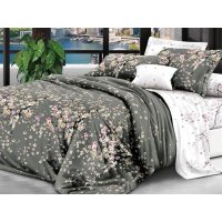 Постельное белье 1,5сп ЭЛЬФ De Luxe сатин 2 нав.50х70см, арт.141/1-Туманное утро