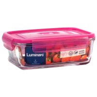 Контейнер для продуктов LUMINARC Пюрбокс Актив Неон 1,22л 30х15х7,8см 4 замка прямоугольный стекло