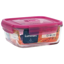 Контейнер для продуктов LUMINARC Пюрбокс Актив Неон 0,82л 18х13х6,5см 4 замка прямоугольный стекло