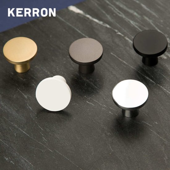 Ручка-кнопка мебельная Kerron Metallic d35 мм металлическая белая матовая (K-2380 WT)