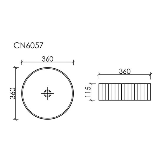 Раковина Ceramicanova Element 36 см накладная антрацит матовый (CN6057MH)