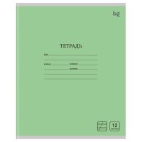 Тетрадь BG 12л косая линия однотонная зеленая