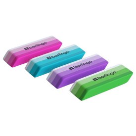 Ластик BERLINGO stripes прямоугольный скошенный термопласт резина  50x19x9мм