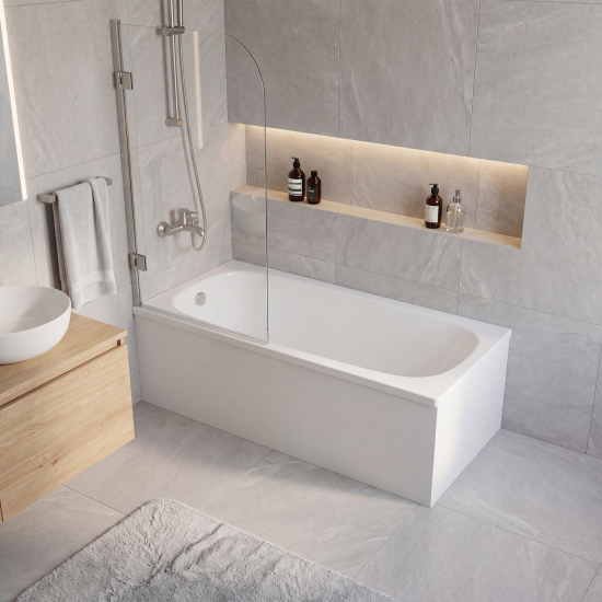 Комплект прямоугольной ванны Inva с каркасом сталь 170x70см