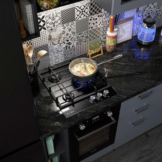 Варочная панель газовая Lex GVG 431 3 конфорки черная