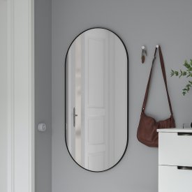 Зеркало декоративное KREAFORTA Oblong овальное 60x120 см металл цвет черный