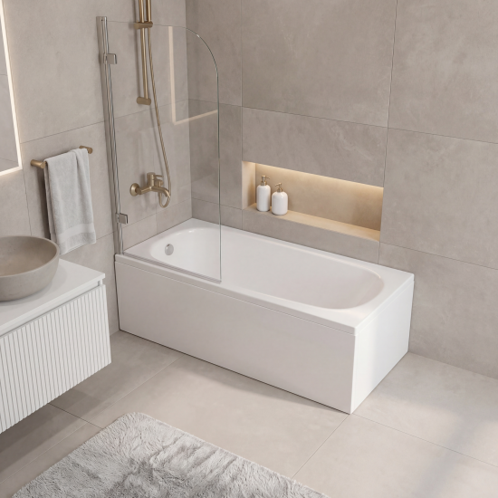 Комплект прямоугольной ванны Inva с каркасом сталь 150x70см