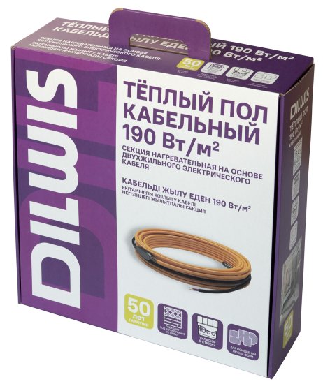Нагревательный кабель для теплого пола DILWIS 6 м2 1140 Вт
