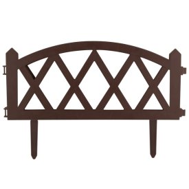 Ограждение садовое Модерн/Modern 2,4х0,26м пластик коричневый 4шт