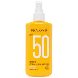 Спрей солнцезащитный KRASSA SPF 50 с Пантенолом и Витамином Е водостойкий 150мл