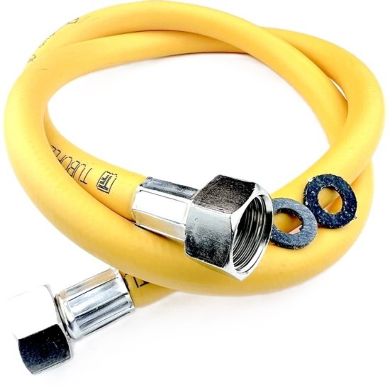 Шланг для газа ПВХ армированный Tuboflex 1/2 ВР(г) х 1/2 ВР(г) 80 см желтый