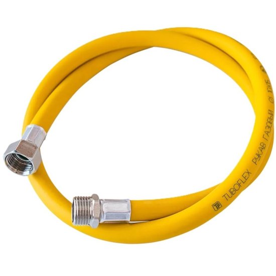 Шланг для газа ПВХ армированный Tuboflex 1/2 НР(ш) х 1/2 ВР(г) 60 см желтый
