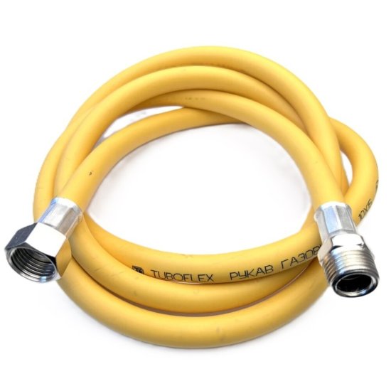 Шланг для газа ПВХ армированный Tuboflex 1/2 НР(ш) х 1/2 ВР(г) 60 см желтый