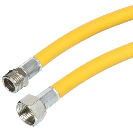 Шланг для газа ПВХ армированный Tuboflex 1/2 НР(ш) х 1/2 ВР(г) 60 см желтый