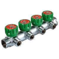 Коллектор Terma 3/4 ВР(г) х 4 выхода 1/2 НР(ш) х 3/4 НР(ш) регулируемый (14021)