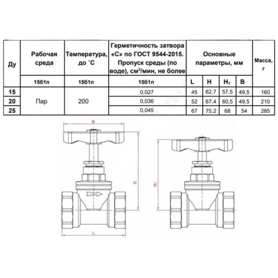 Вентиль для пара прямой 1/2 ВР(г) х 1/2 ВР(г) SantechSystems (107-5689)