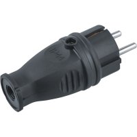Вилка NAVIGATOR NCA-PLR02 16A IP44 с/з прямая каучуковая черный