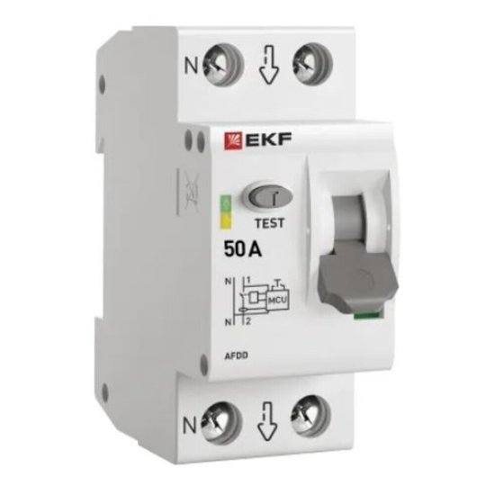 Устройство защиты от дугового пробоя EKF PROxima 50-pro 2P 50А 230 В на DIN-рейку (afdd-2-50-pro)