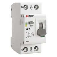 Устройство защиты от дугового пробоя EKF PROxima 20-pro 2P 20А 230 В на DIN-рейку (afdd-2-20-pro)