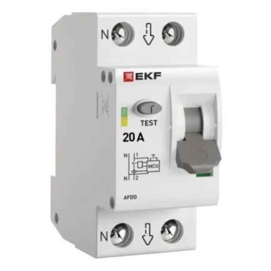 Устройство защиты от дугового пробоя EKF PROxima 20-pro 2P 20А 230 В на DIN-рейку (afdd-2-20-pro)