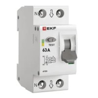 Устройство защиты от дугового пробоя EKF PROxima 63-pro 2P 63А 230 В на DIN-рейку (afdd-2-63-pro)