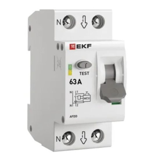 Устройство защиты от дугового пробоя EKF PROxima 63-pro 2P 63А 230 В на DIN-рейку (afdd-2-63-pro)