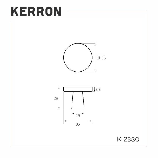 Ручка-кнопка Kerron K-2380 35 мм хром