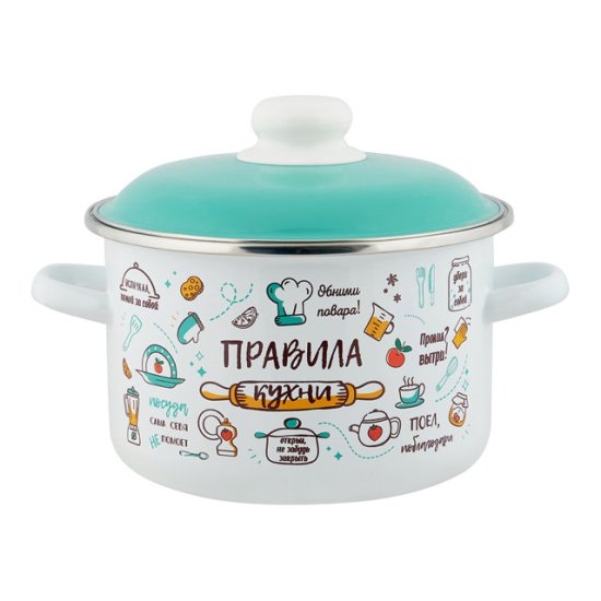 Кастрюля APPETIT Правила кухни 5,5л 24см эмал.сталь с крышкой