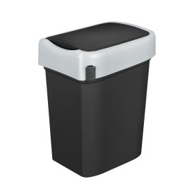 Контейнер для мусора Econova Smart Bin с крышкой 10 л полипропилен черный