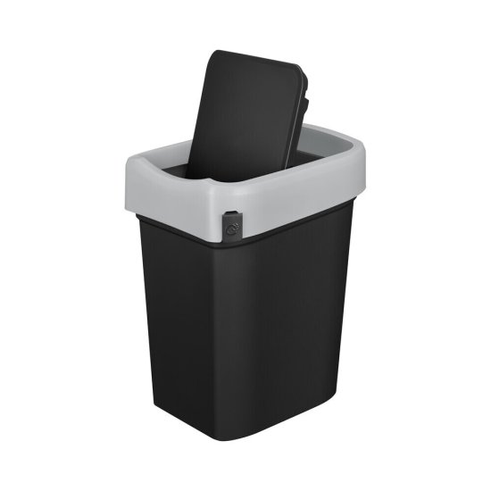 Контейнер для мусора Econova Smart Bin с крышкой 10 л полипропилен черный