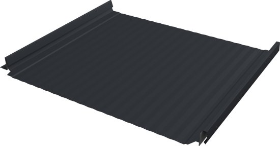 Кликфальц 0,5 мм Grand Line Pro Gofr с пленкой на замках графитово-серый RAL 7024 satin matt