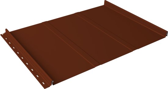 Кликфальц 0,5 мм Grand Line Line с пленкой на замках оксидно-красный RAL 3009 satin