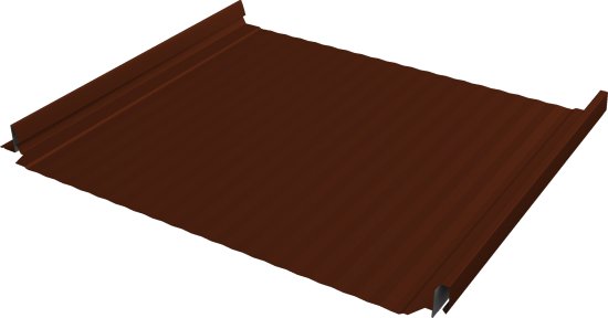 Кликфальц 0,5 мм Grand Line Pro Gofr с пленкой на замках оксидно-красный RAL 3009 satin