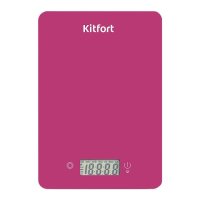 Весы кухонные KITFORT КТ-857-1 до 5кг стекло малиновый