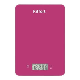 Весы кухонные KITFORT КТ-857-1 до 5кг стекло малиновый
