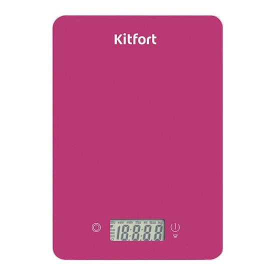 Весы кухонные KITFORT КТ-857-1 до 5кг стекло малиновый