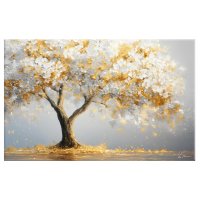 Картина на холсте Golden tree/Золотое дерево 700х1100мм