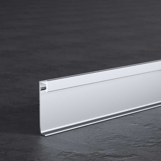 Плинтус алюминиевый напольный JD 21-60 мм led серебро 60х12х2500 мм для скрытого монтажа