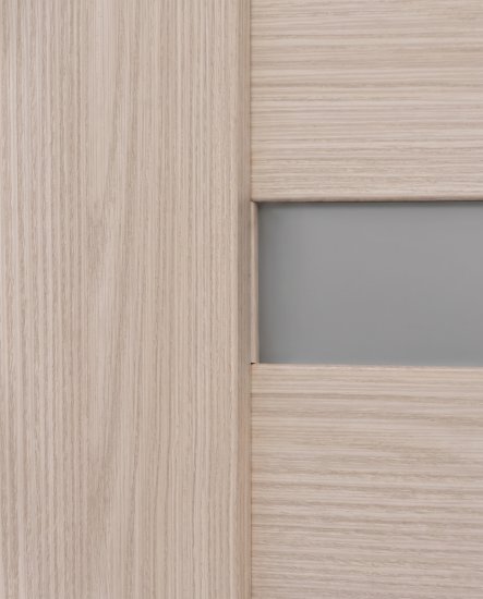 Дверь межкомнатная со стеклом Акация 60x200 см Hardflex цвет бежевый с замком и петлями