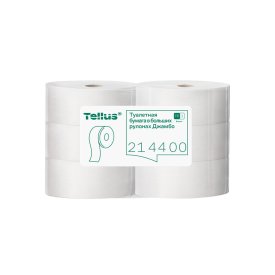 Туалетная бумага Tellus ТР-1 Баланс в больших рулонах Джамбо 750 м (6 шт.) (214400)