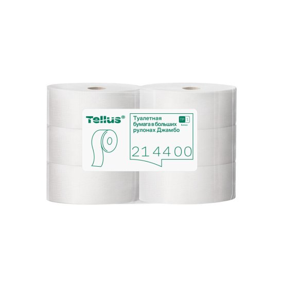 Туалетная бумага Tellus ТР-1 Баланс в больших рулонах Джамбо 750 м (6 шт.) (214400)