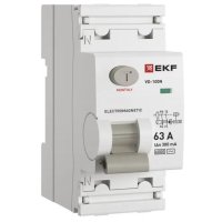 УЗО EKF PROxima ВД-100N 63А 1P+N тип AC 300 мА 6 кА (E1026M63300)
