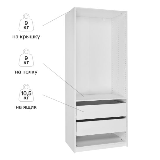 Шкаф распашной Лион Аша серебро с 4 дверями 160x200,2x54,5 ЛДСП каркас белый