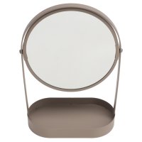 Зеркало настольное 18,2x9,1x27см двустороннее круглое металл